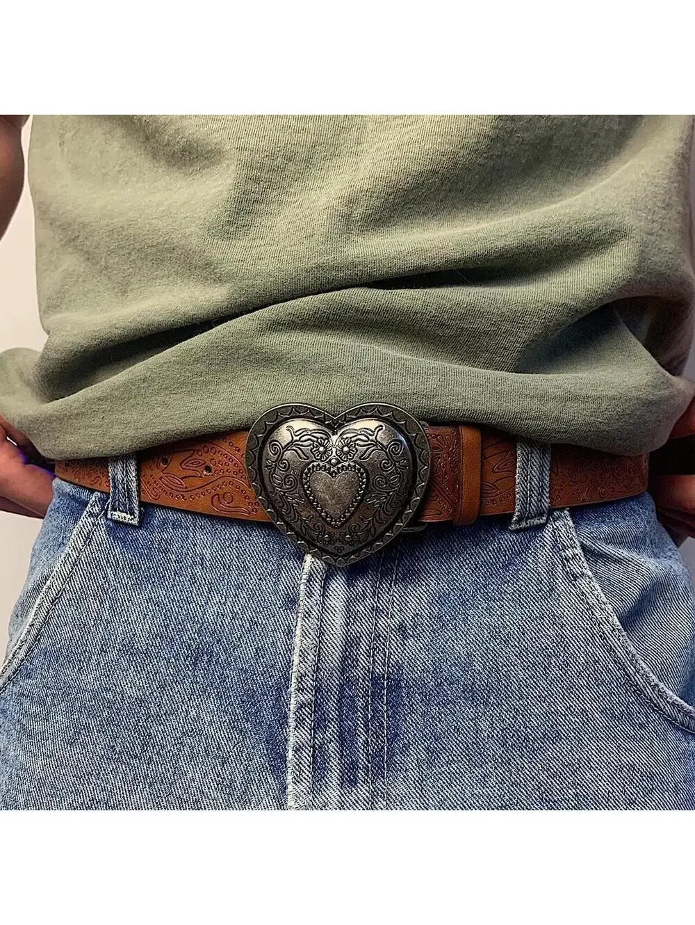 Vintage Western Brown Black Belt 40 Inch